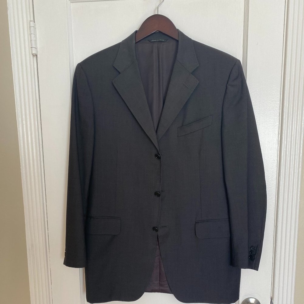 Canali Dark Gray/Black Sports Coat - 42 R
